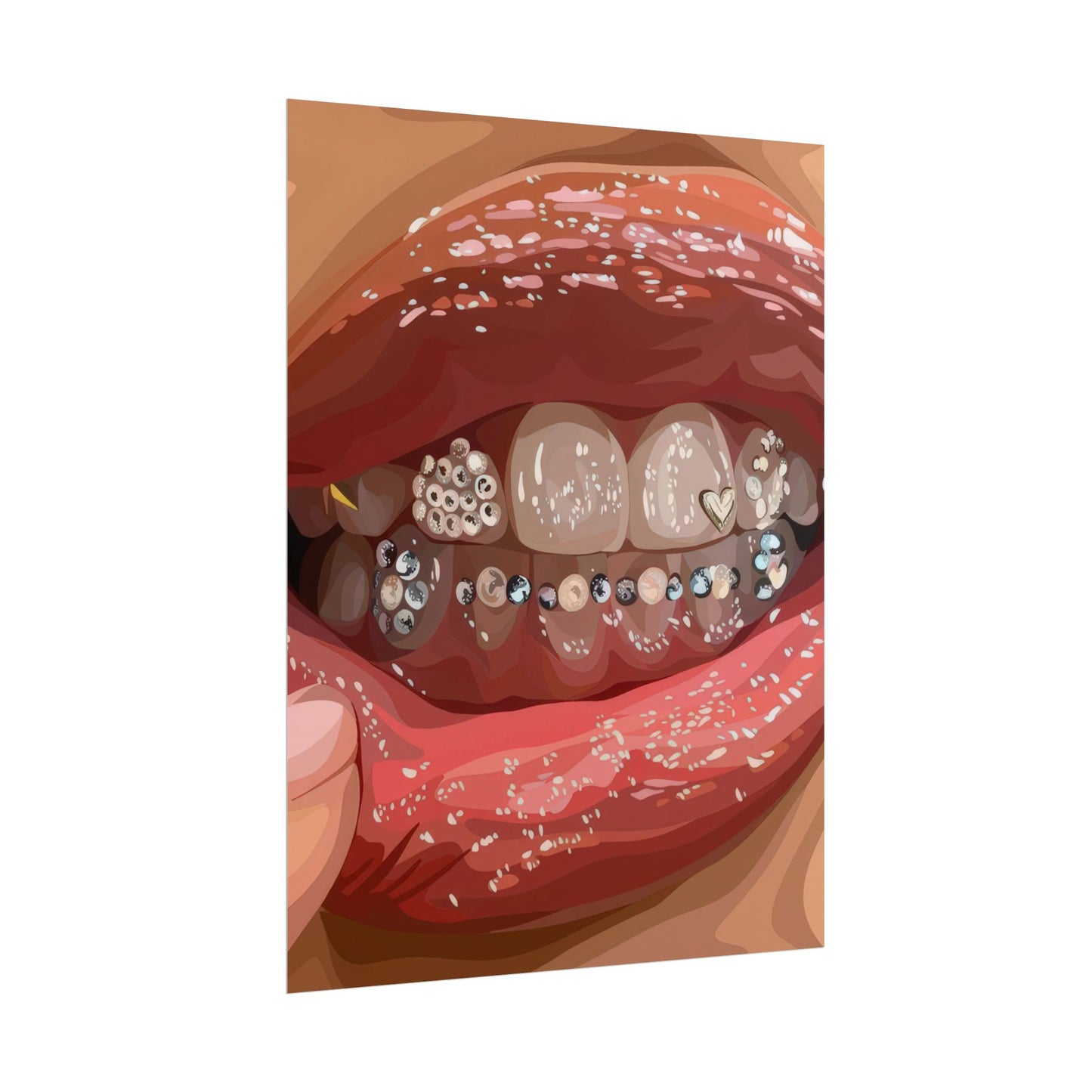 Teeth gems and lips | Wall Art