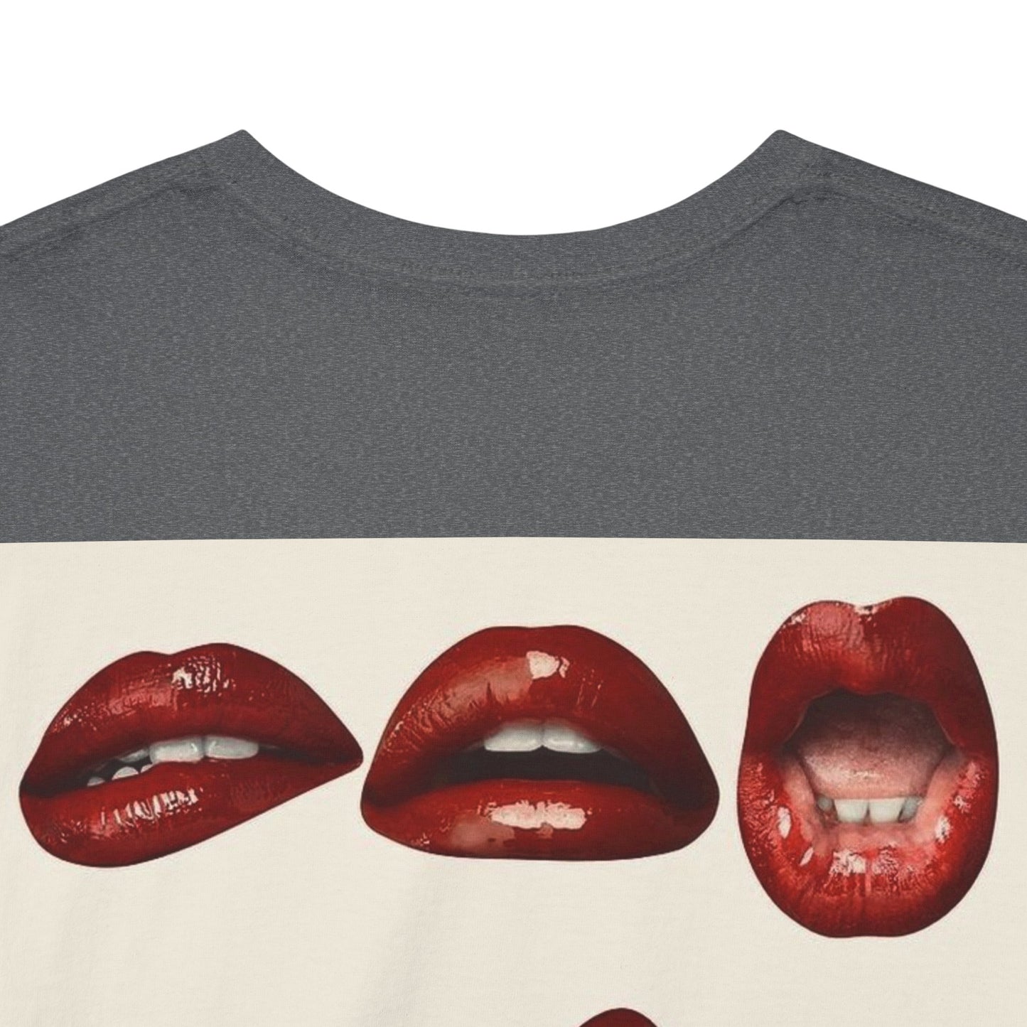 Unisex Heavy Cotton Tee - Lips cut-out design