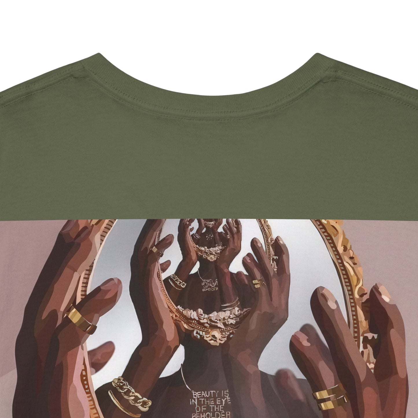 Unisex Heavy Cotton Tee - Hands, jewellery, mirror design