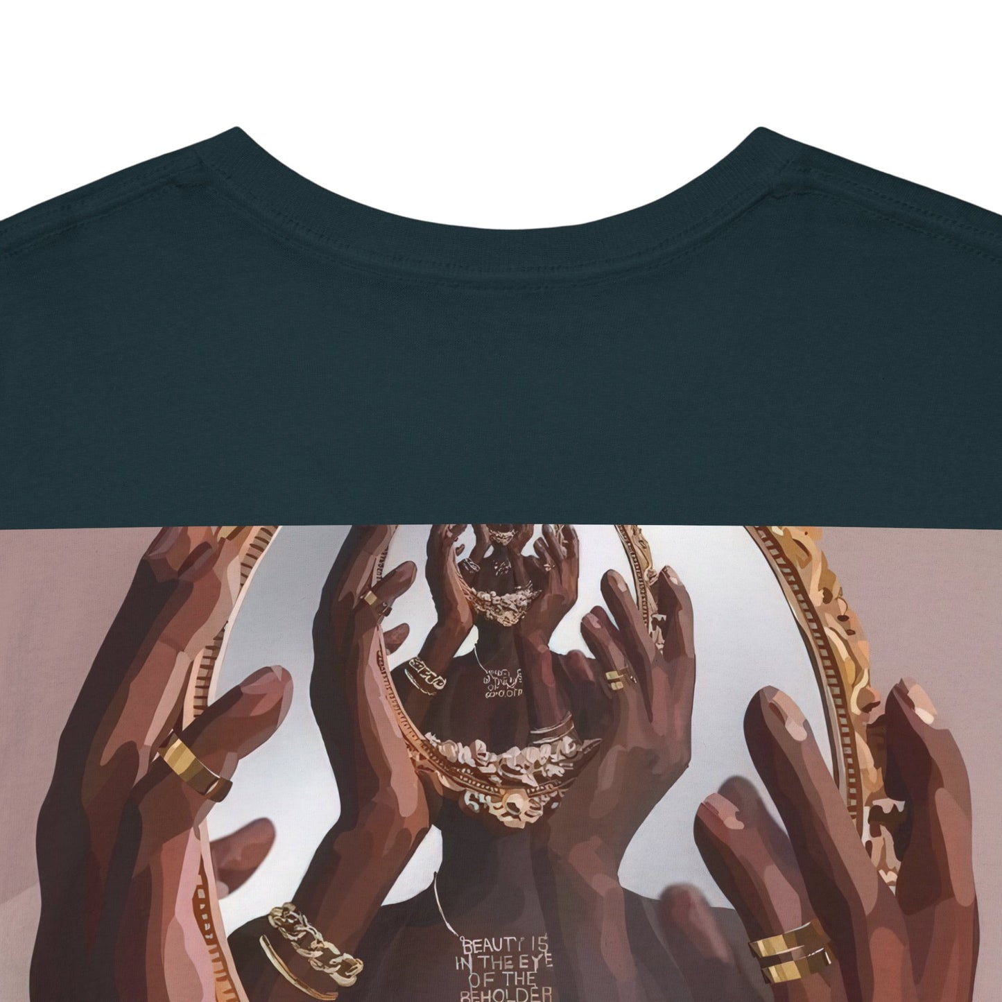 Unisex Heavy Cotton Tee - Hands, jewellery, mirror design