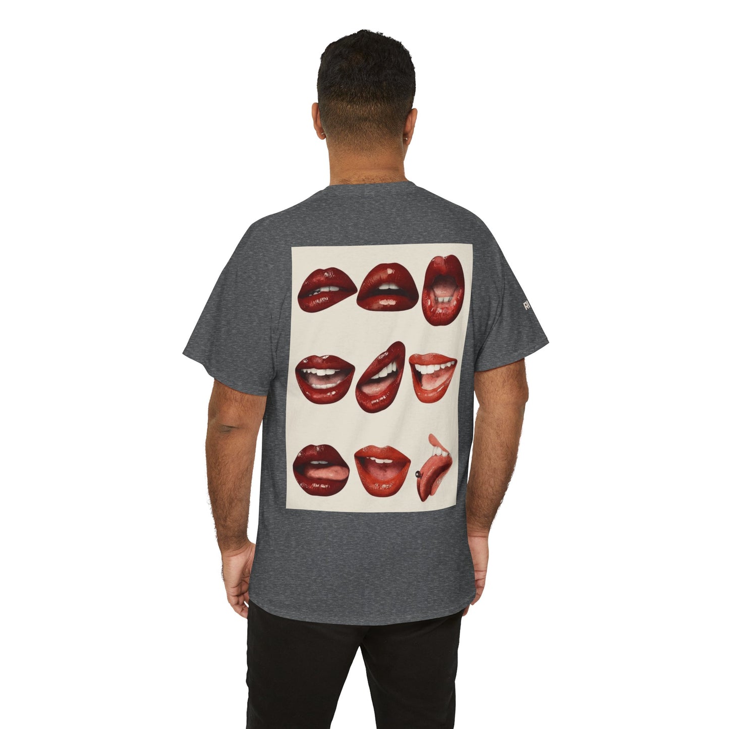 Unisex Heavy Cotton Tee - Lips cut-out design