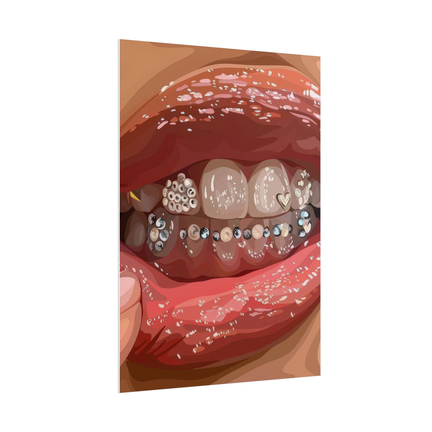 Teeth gems and lips | Wall Art