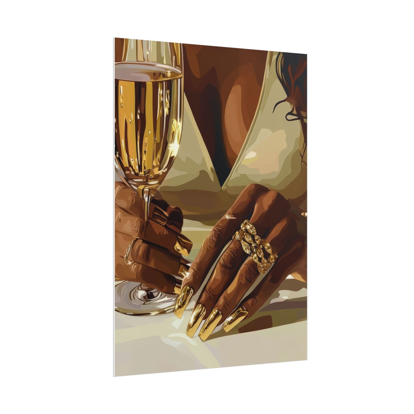 Black beauty - champagne, jewellery, gold | Wall Art