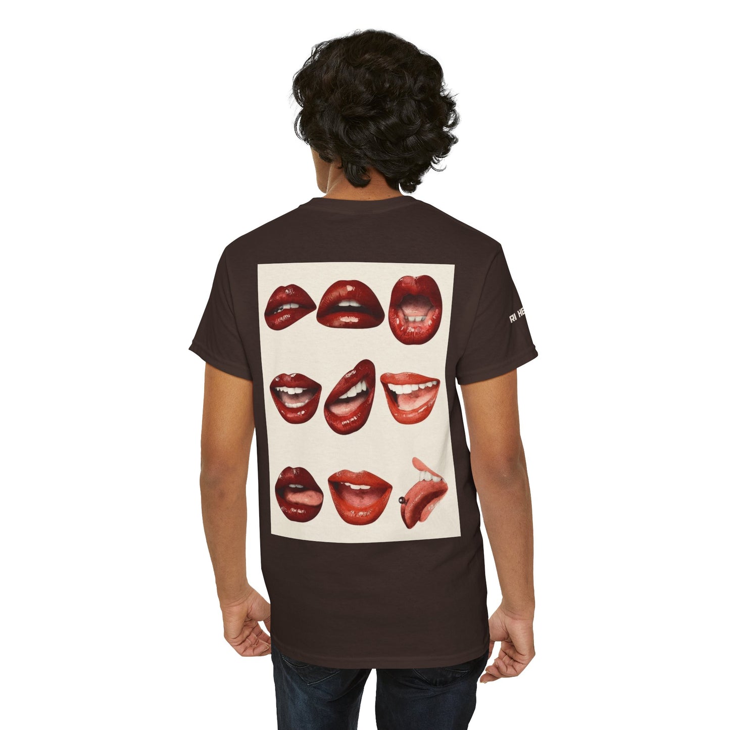 Unisex Heavy Cotton Tee - Lips cut-out design