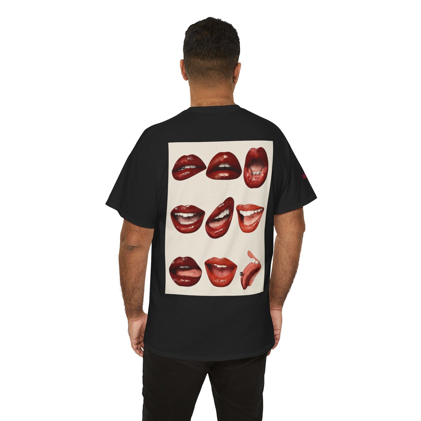 Unisex Heavy Cotton Tee - Lips cut-out design