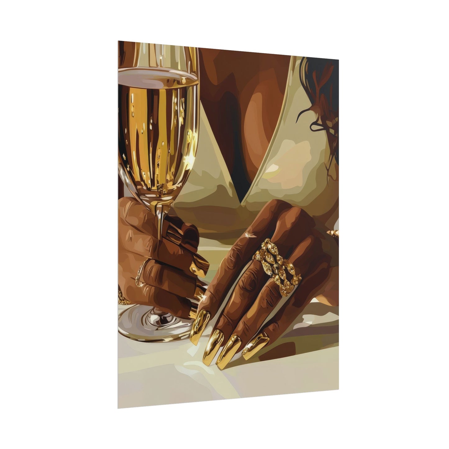 Black beauty - champagne, jewellery, gold | Wall Art