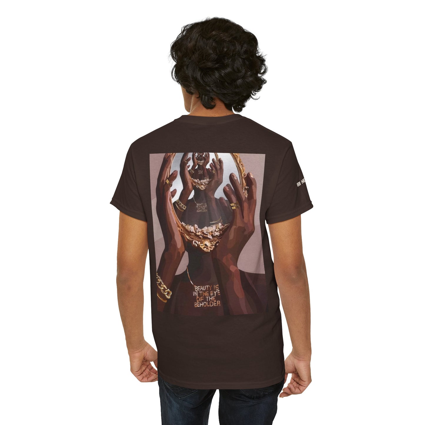 Unisex Heavy Cotton Tee - Hands, jewellery, mirror design