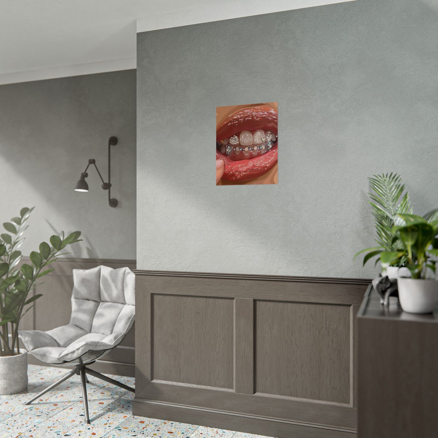 Teeth gems and lips | Wall Art