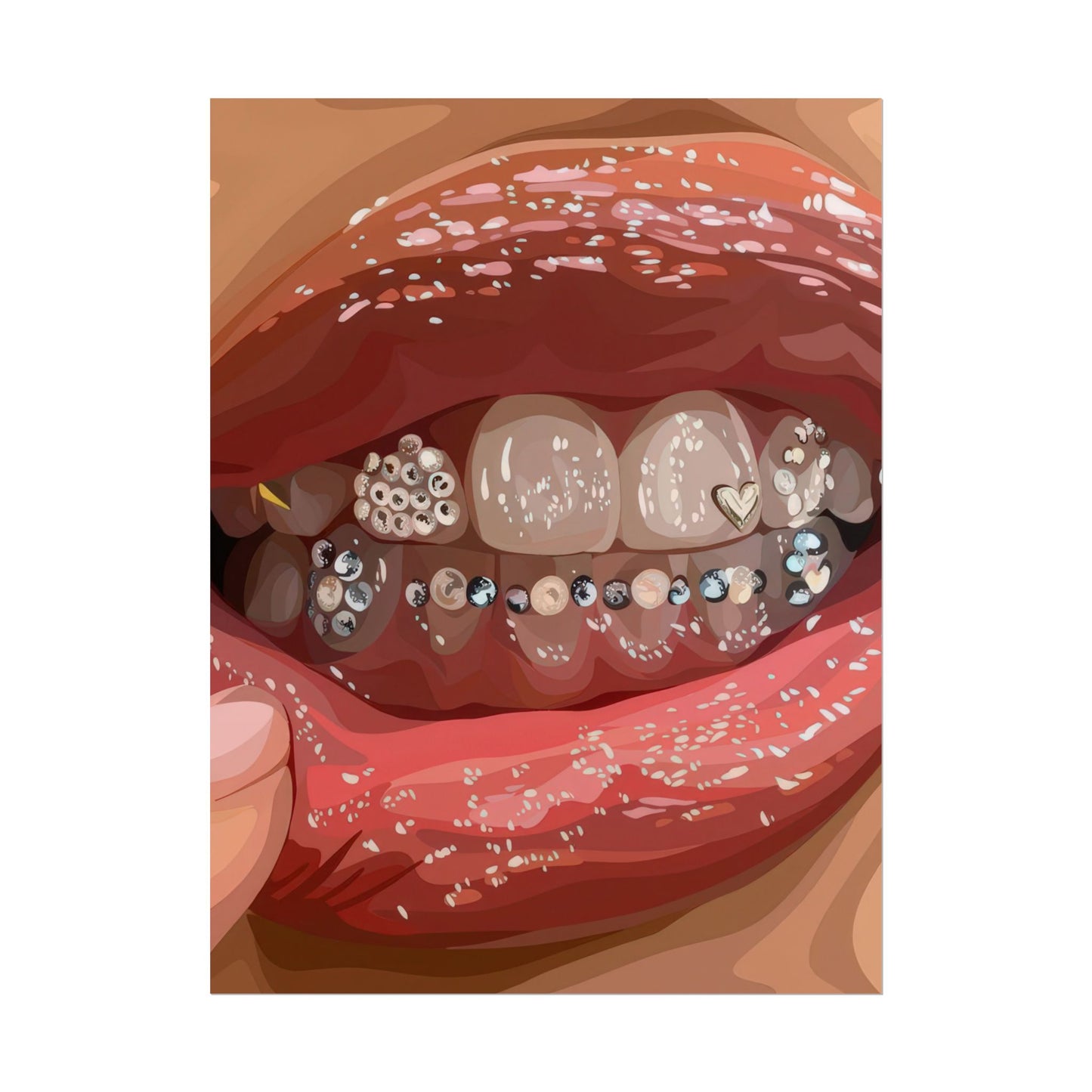 Teeth gems and lips | Wall Art