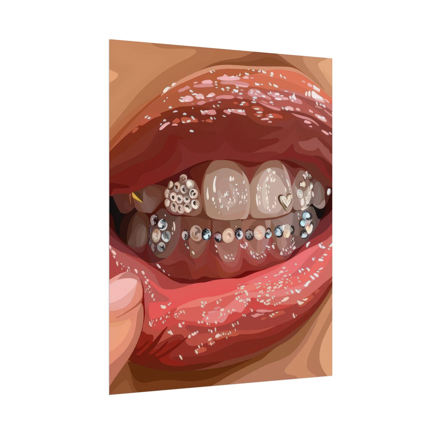 Teeth gems and lips | Wall Art