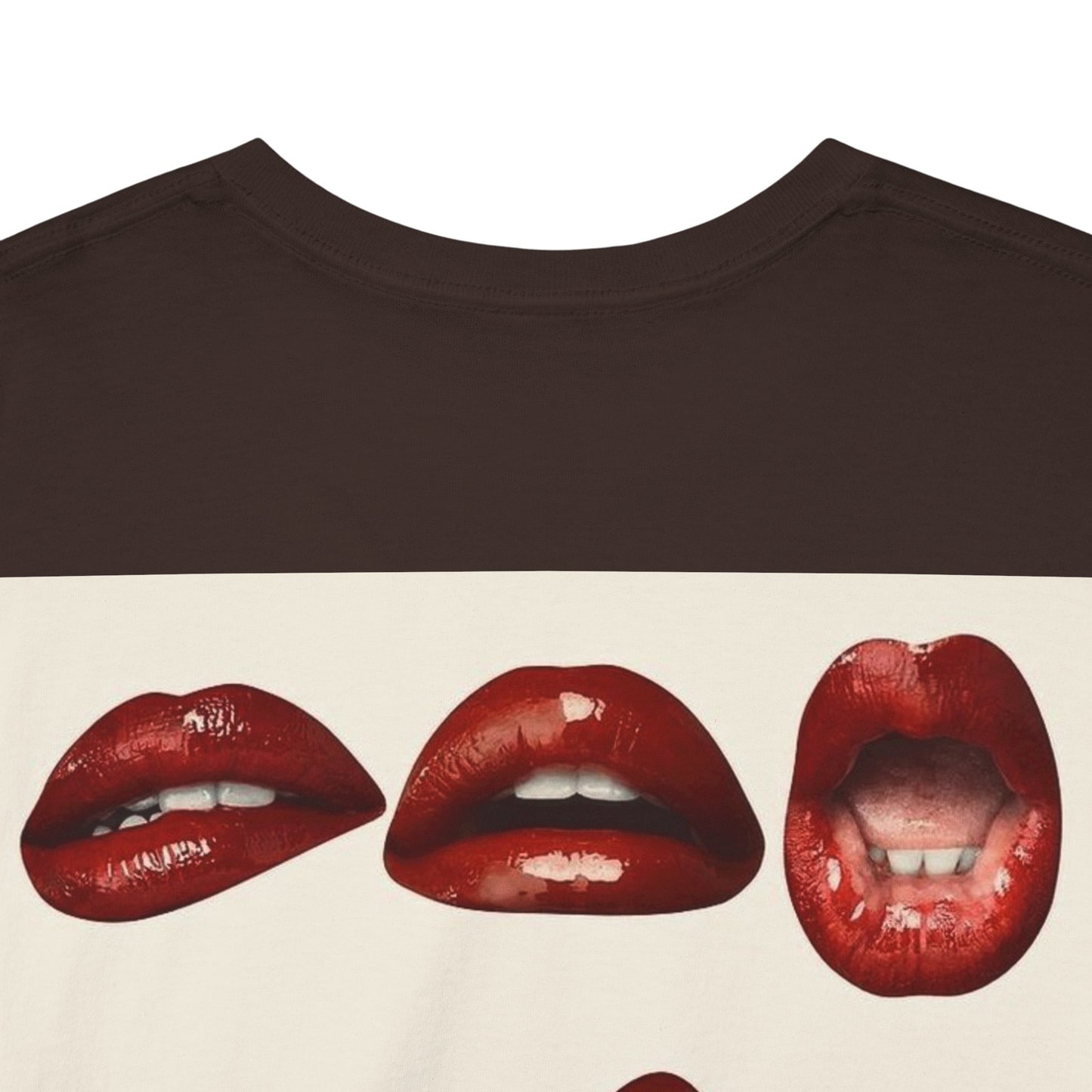 Unisex Heavy Cotton Tee - Lips cut-out design