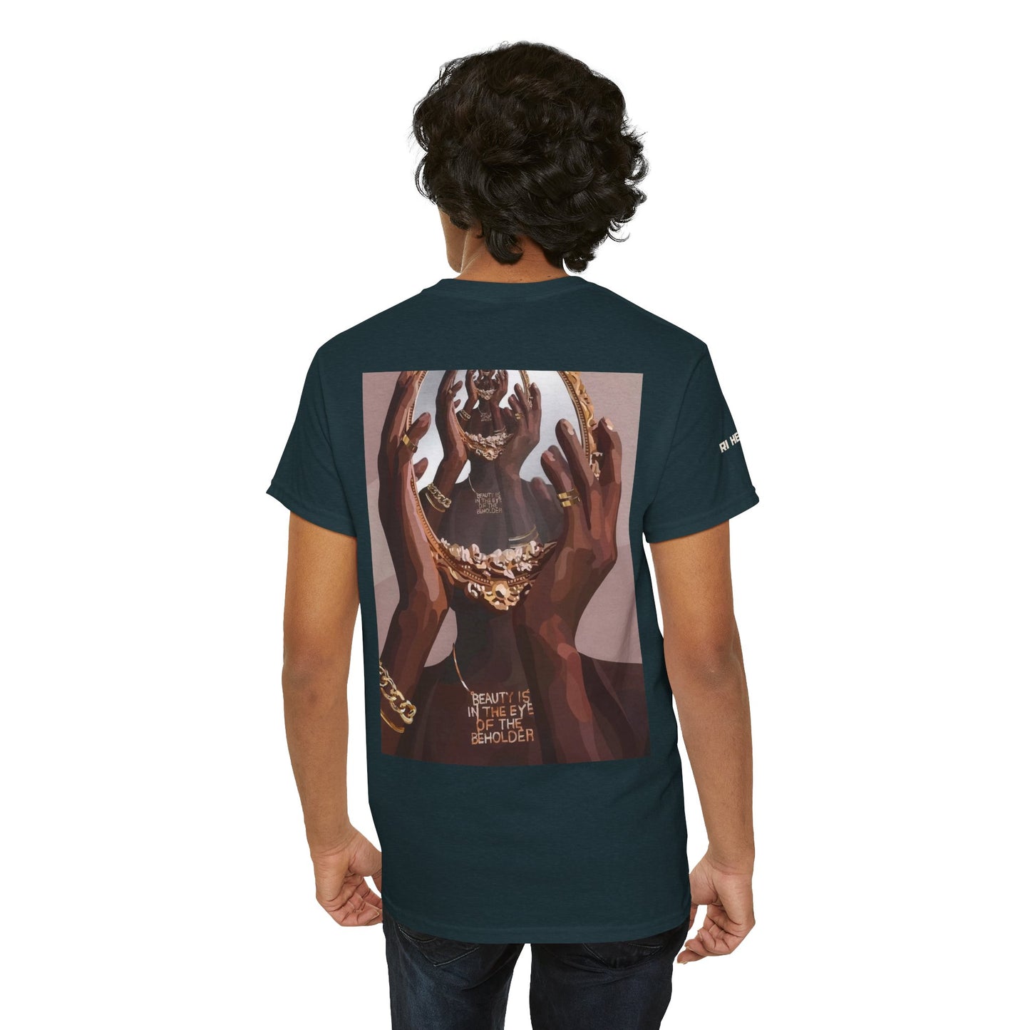 Unisex Heavy Cotton Tee - Hands, jewellery, mirror design