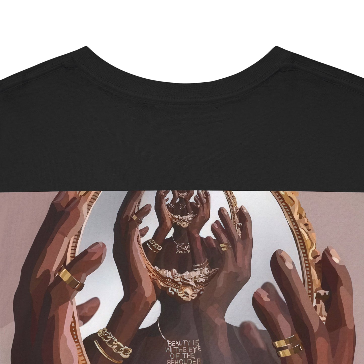 Unisex Heavy Cotton Tee - Hands, jewellery, mirror design