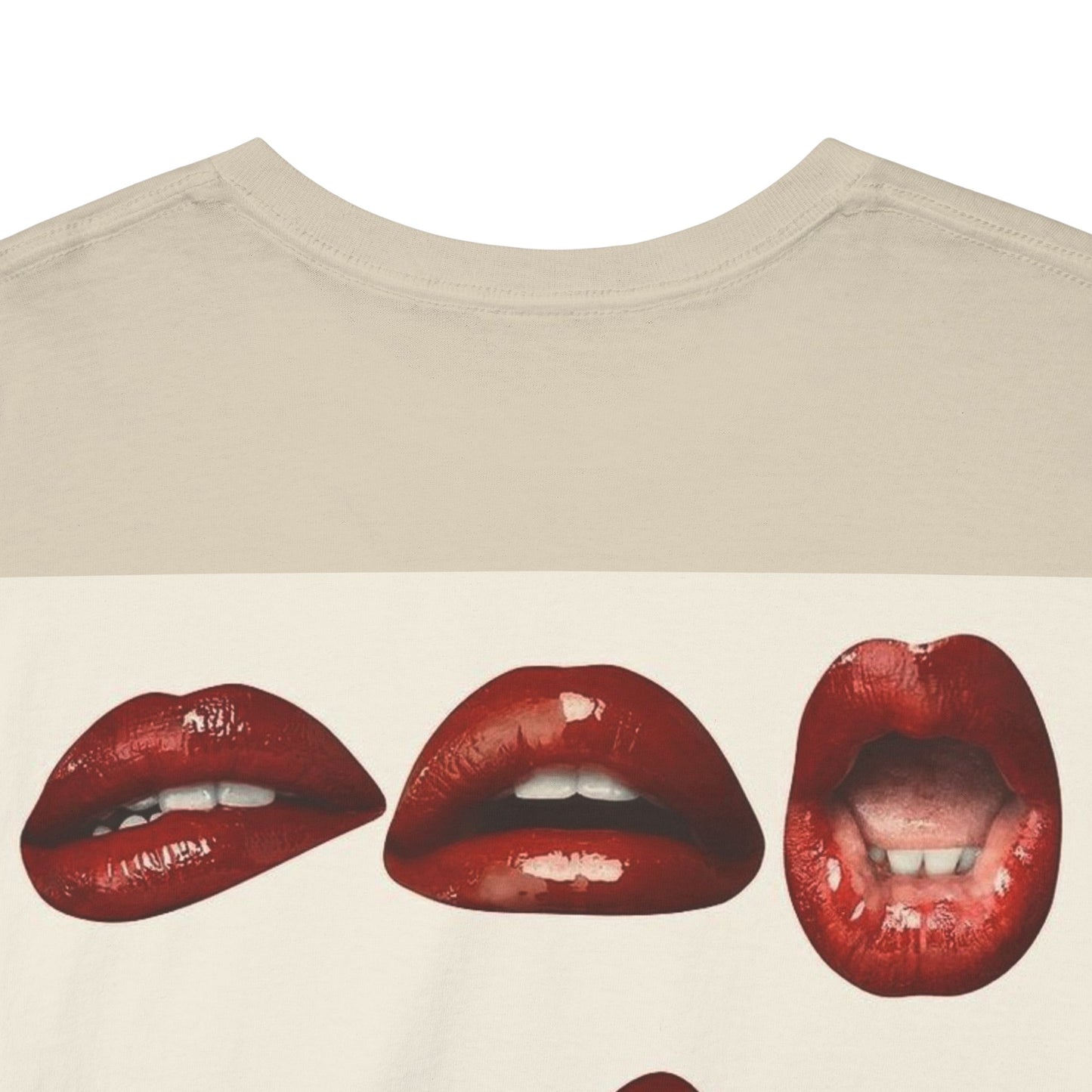 Unisex Heavy Cotton Tee - Lips cut-out design