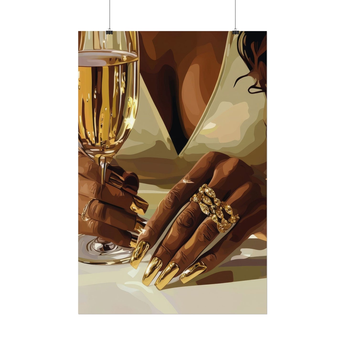 Black beauty - champagne, jewellery, gold | Wall Art