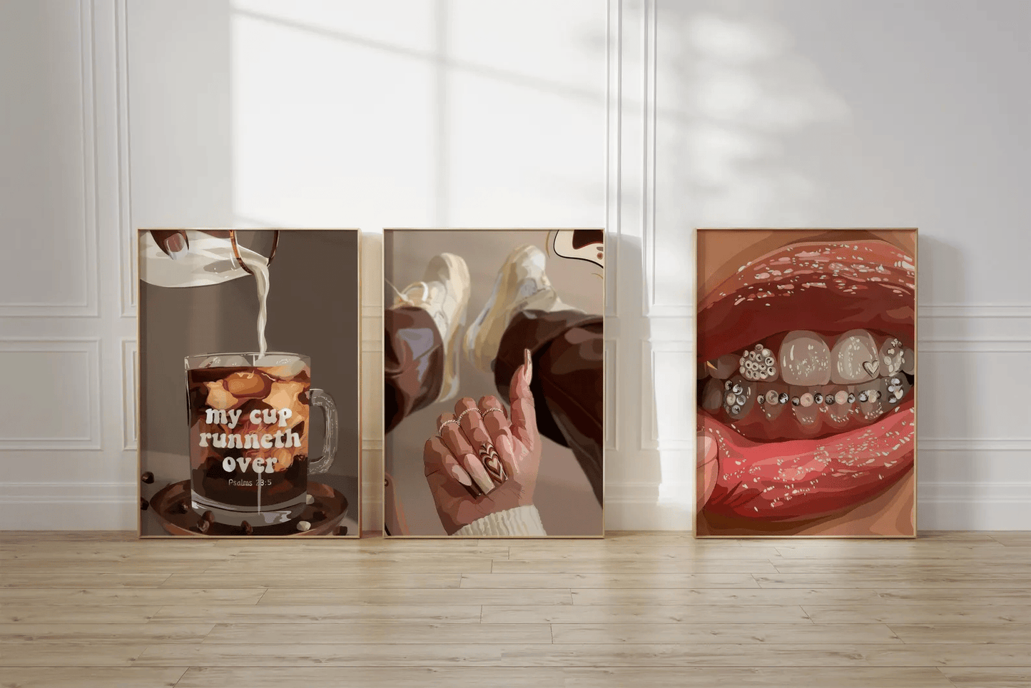 Teeth gems and lips | Wall Art