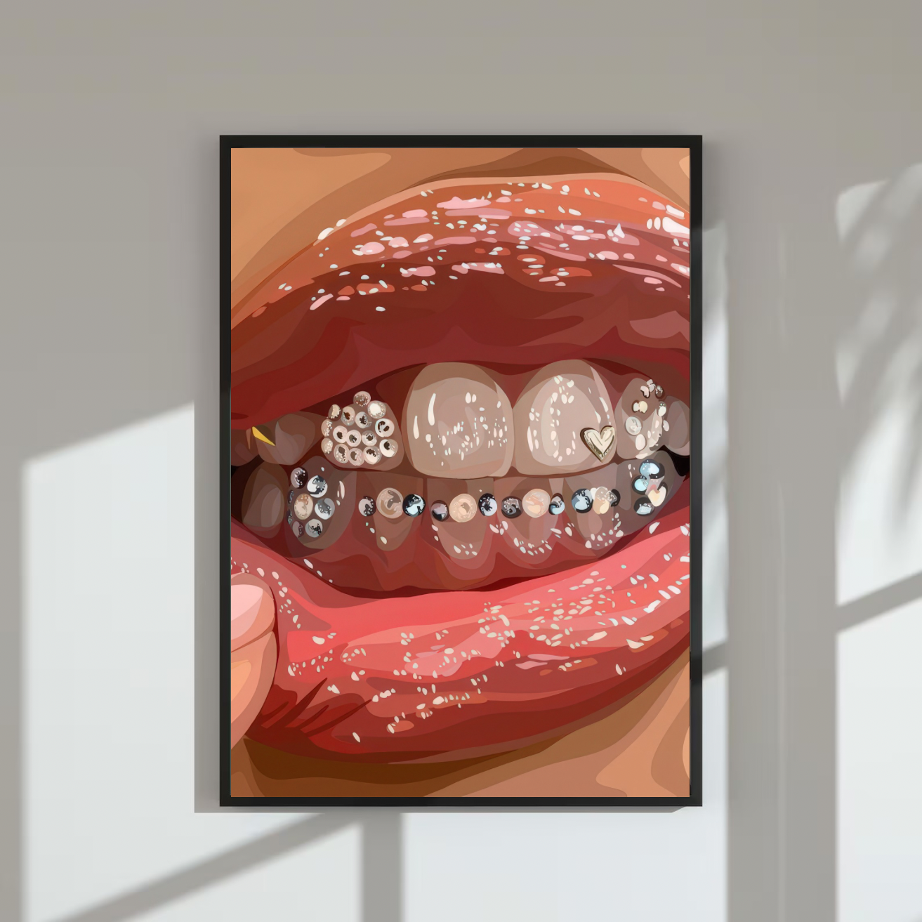 Teeth gems and lips | Wall Art
