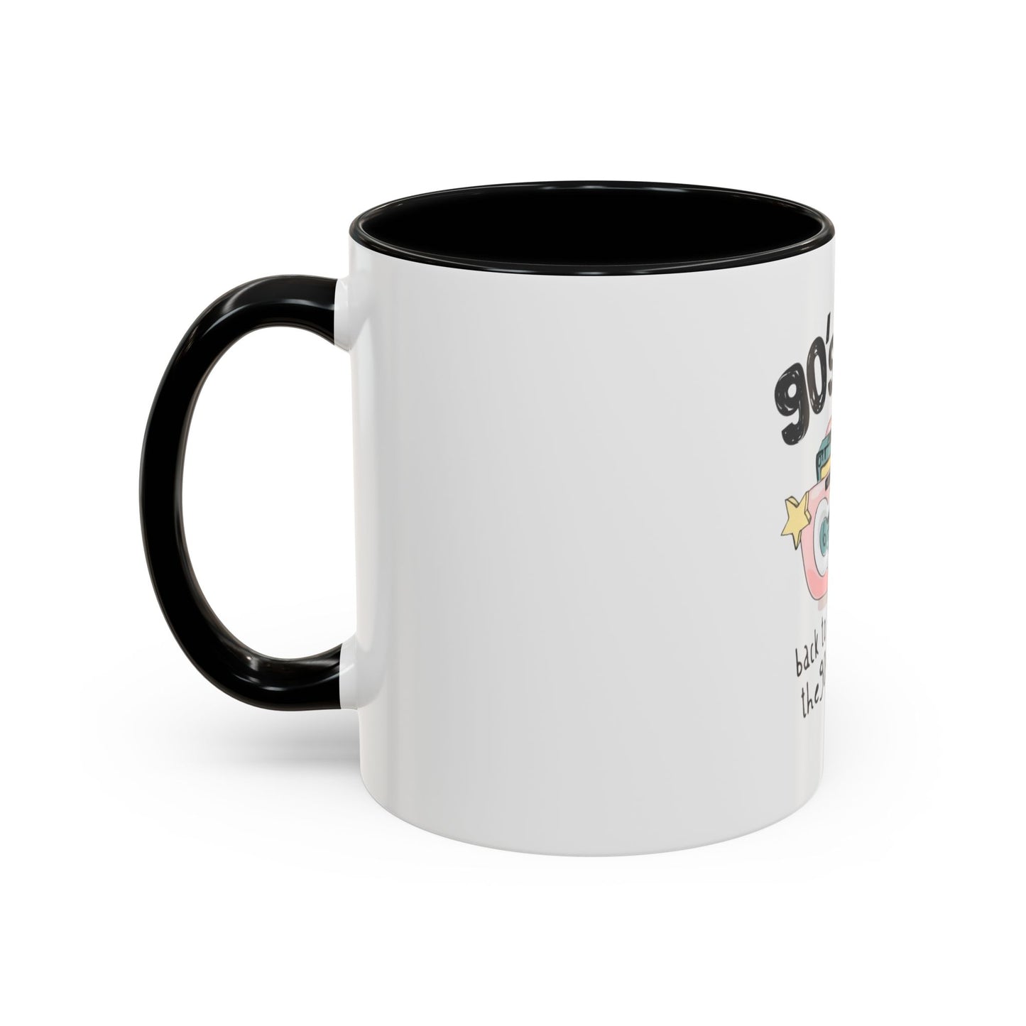 '90's Hits - back to the 90s' Accent Coffee Mug - Music slogan