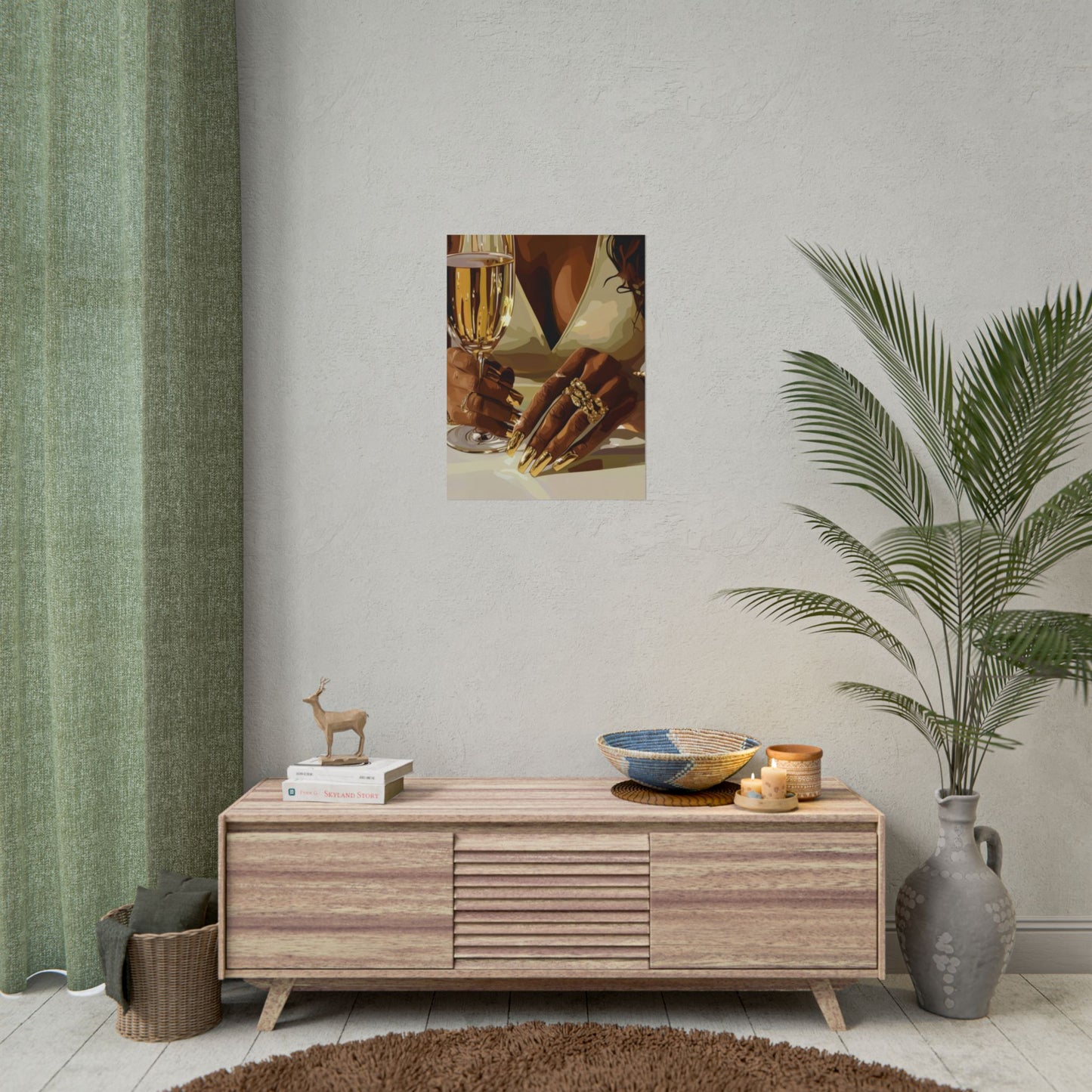 Black beauty - champagne, jewellery, gold | Wall Art