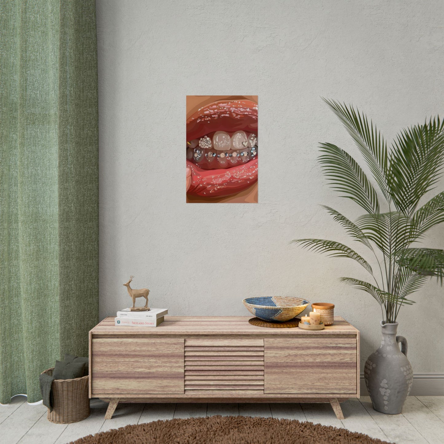 Teeth gems and lips | Wall Art