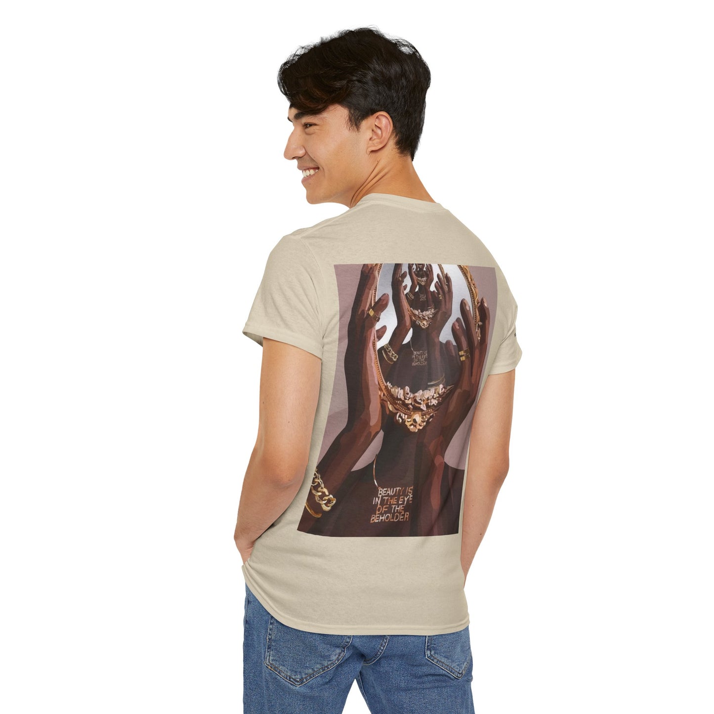 Unisex Heavy Cotton Tee - Hands, jewellery, mirror design
