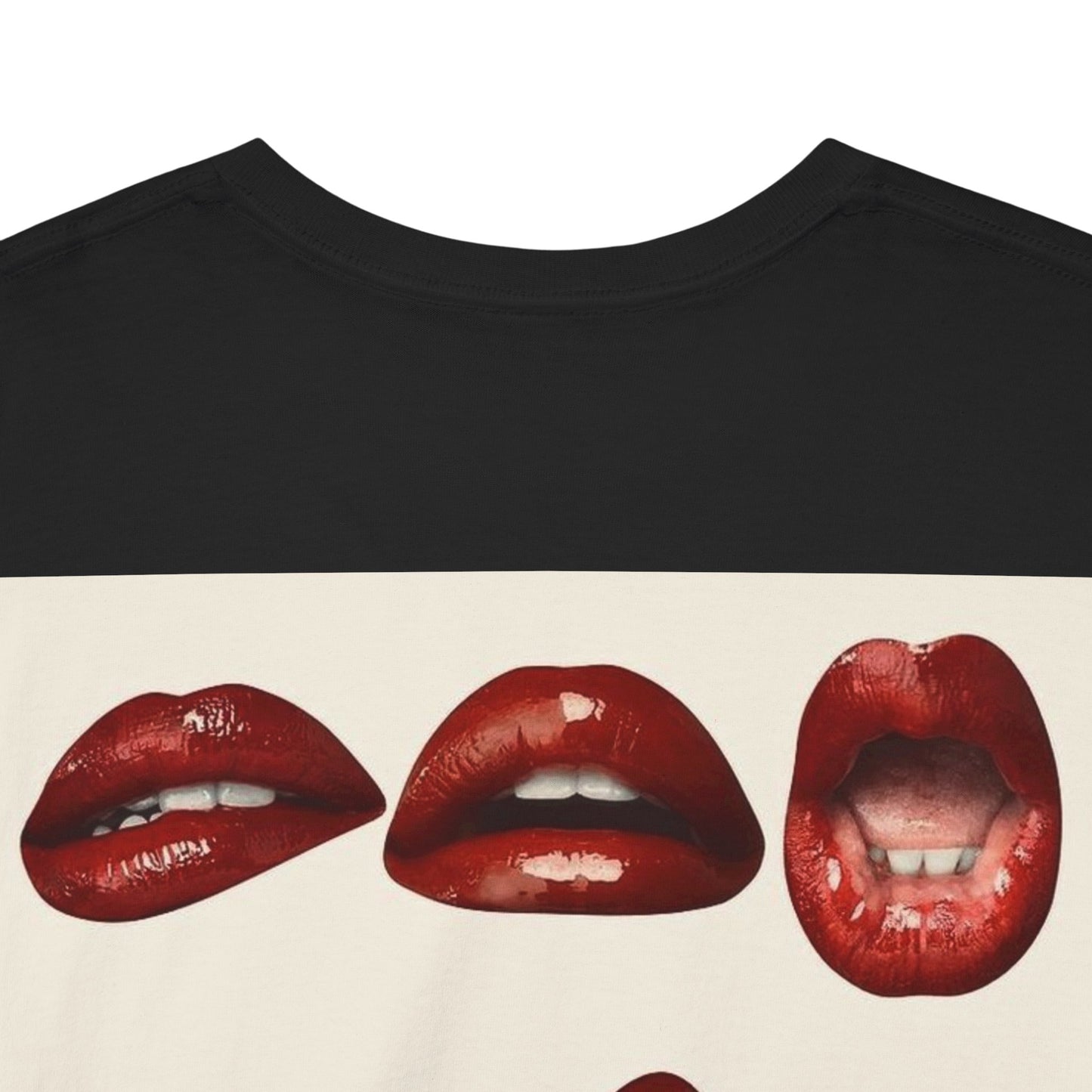 Unisex Heavy Cotton Tee - Lips cut-out design