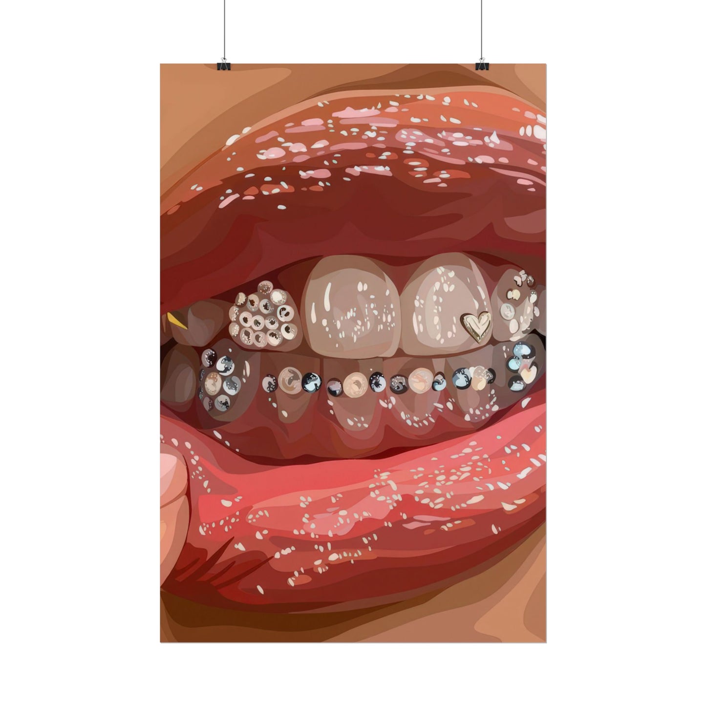 Teeth gems and lips | Wall Art