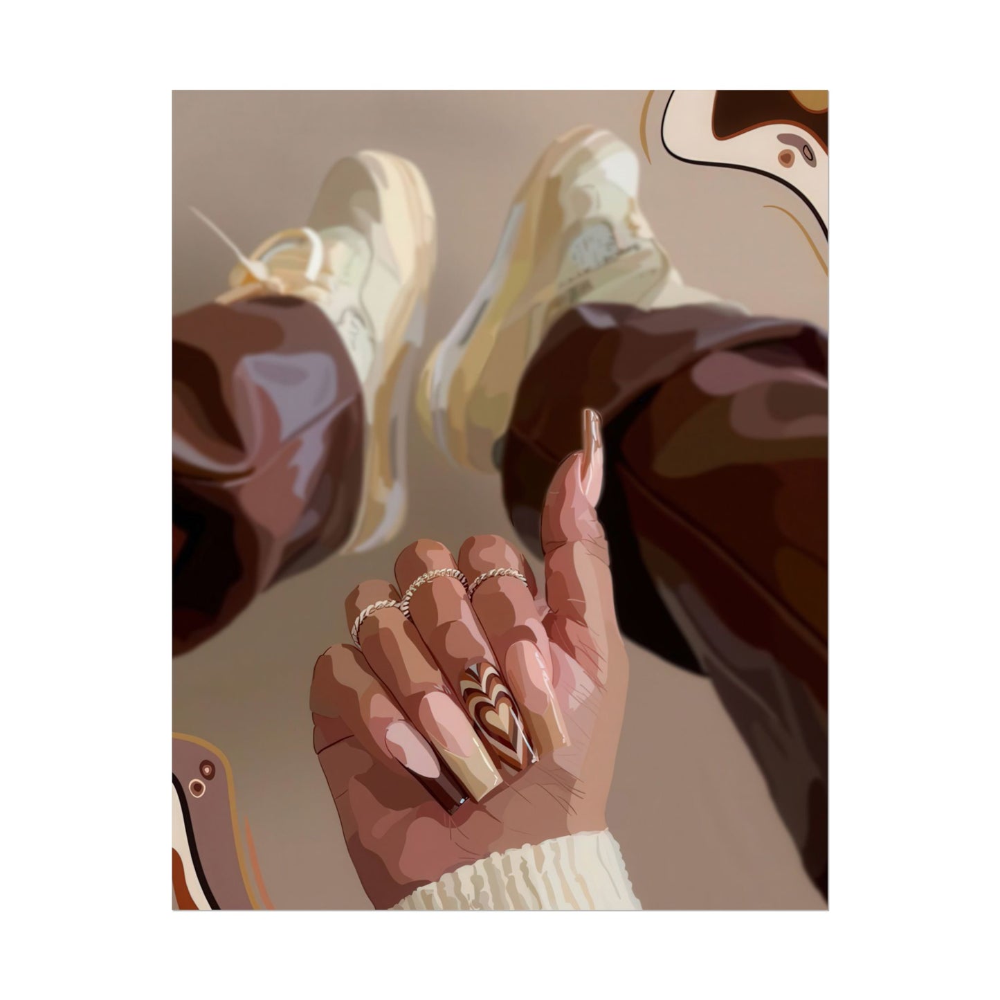 Aesthetic nails, neutrals | Wall Art