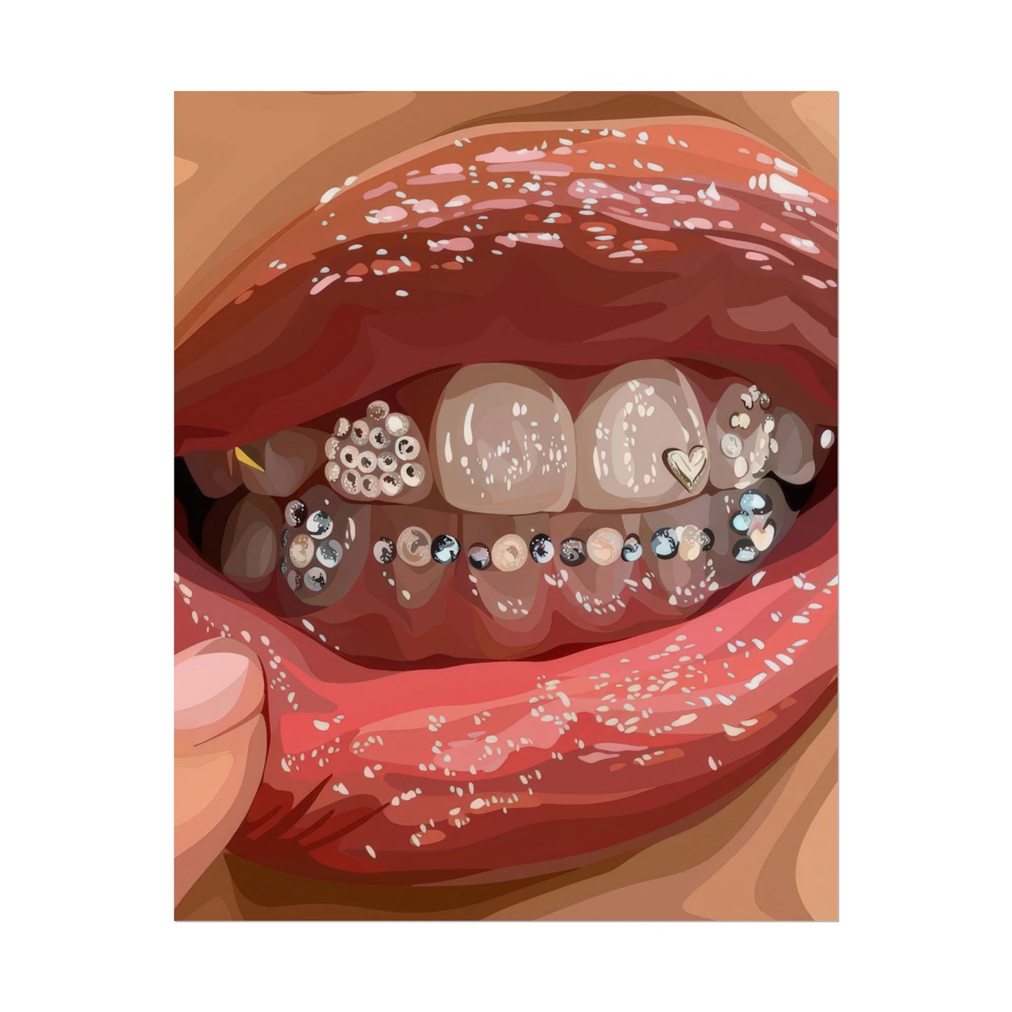 Teeth gems and lips | Wall Art