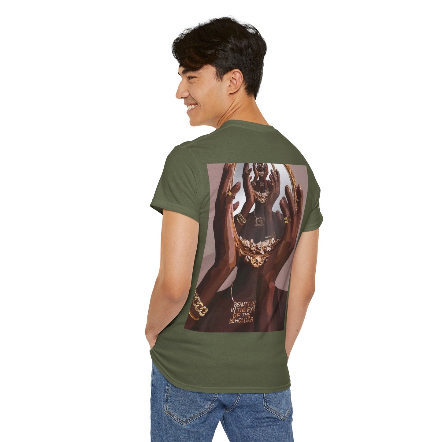 Unisex Heavy Cotton Tee - Hands, jewellery, mirror design