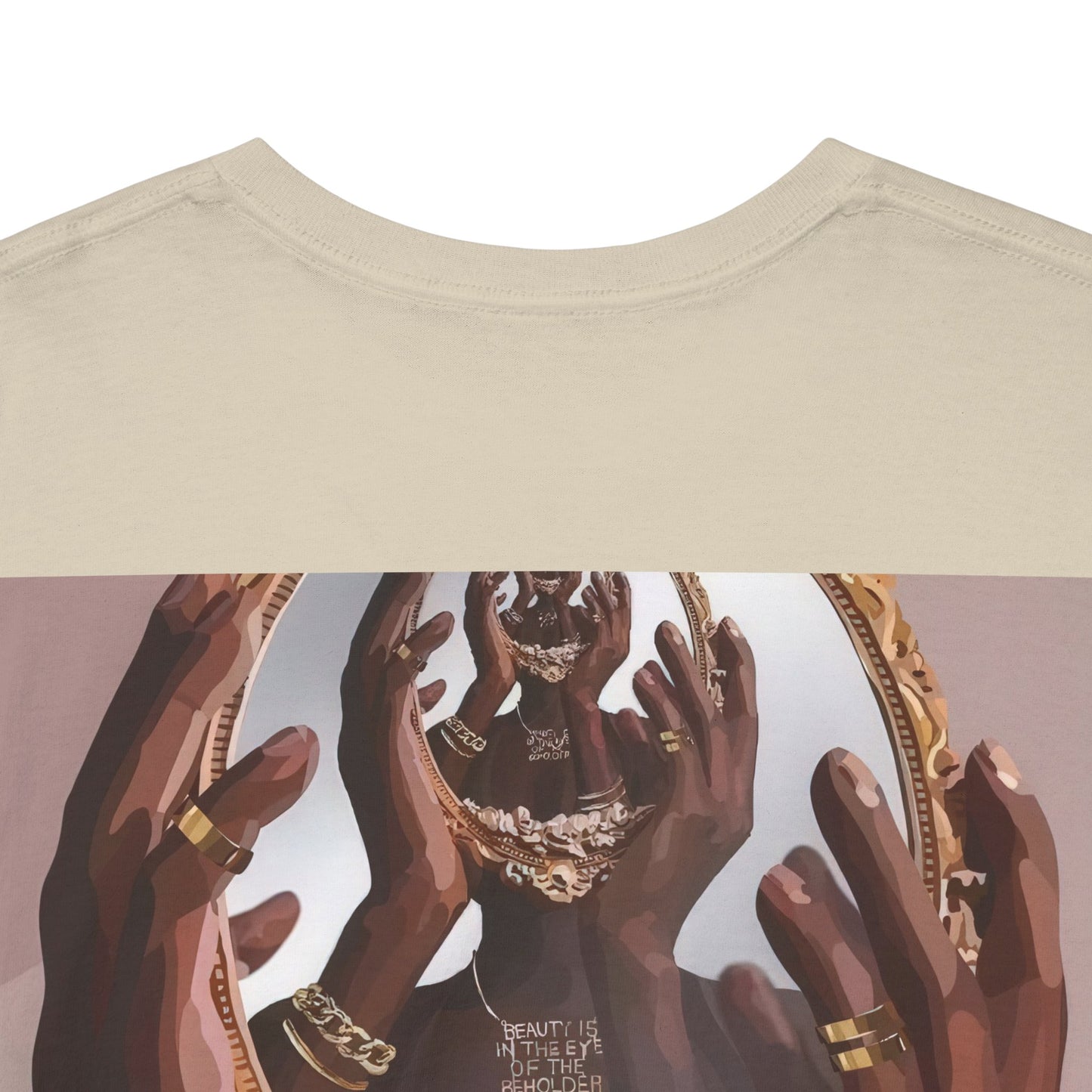 Unisex Heavy Cotton Tee - Hands, jewellery, mirror design