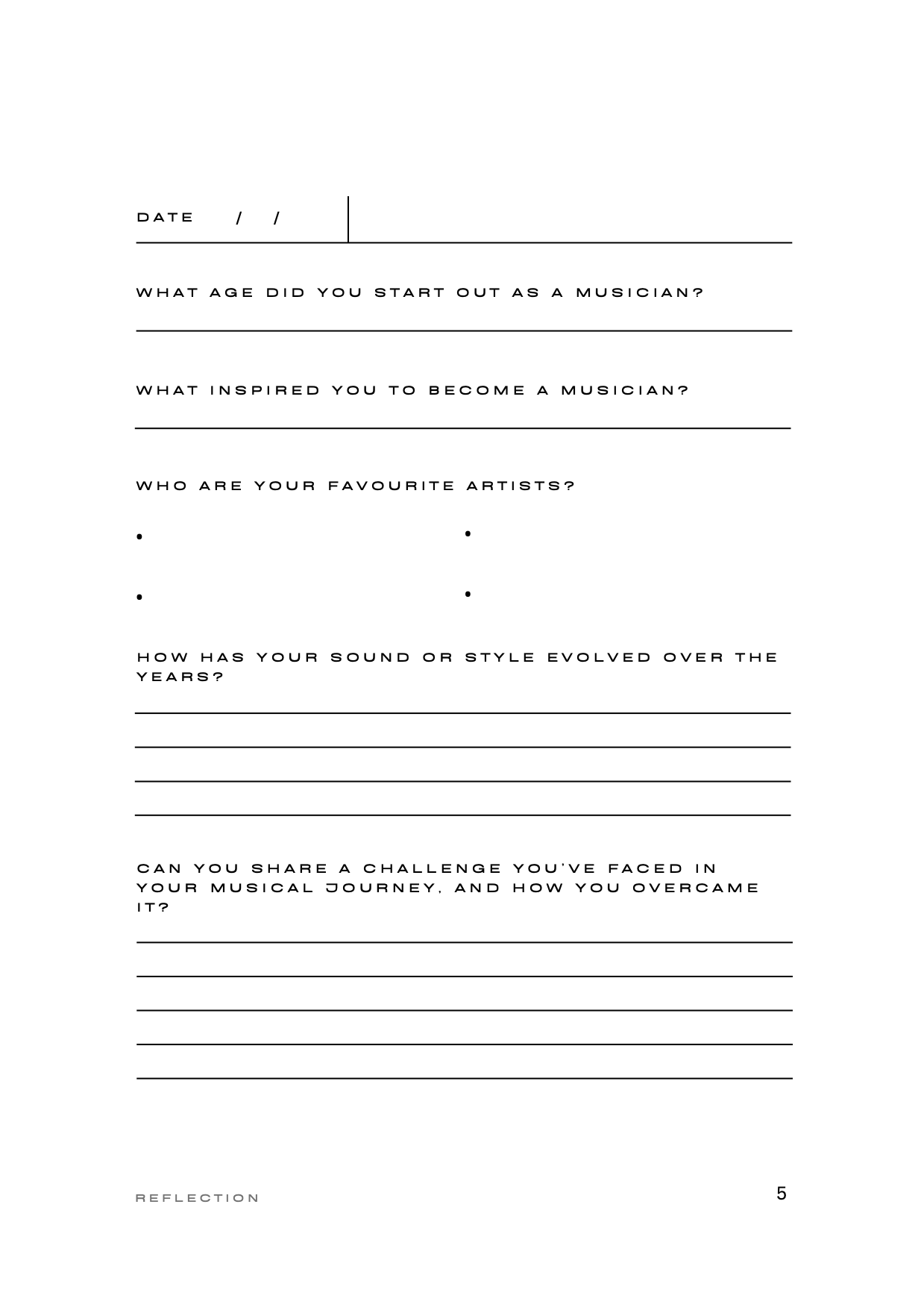 The Musician’s Journal (PDF Download)