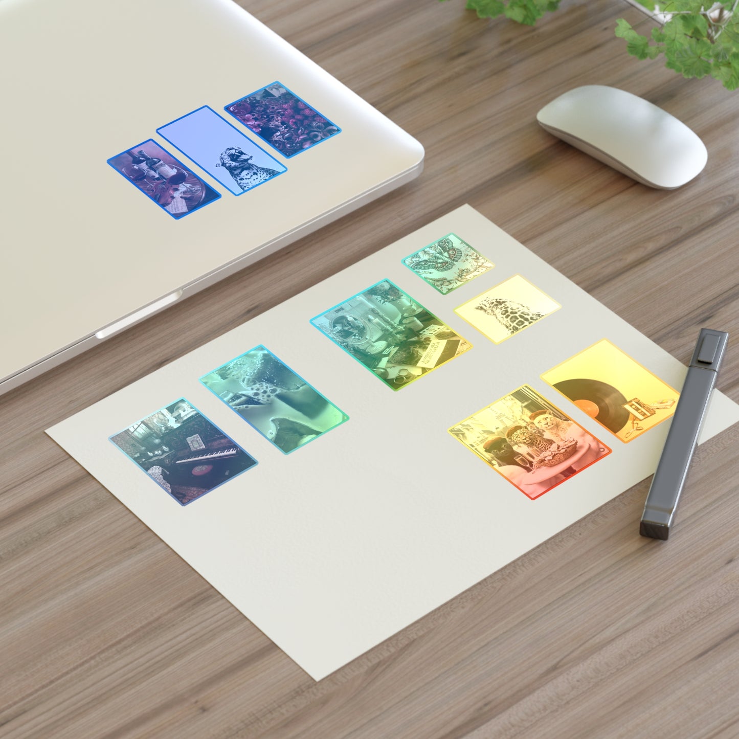 Stylish Sticker Sheets | vintage music decor, coffee, wild cats