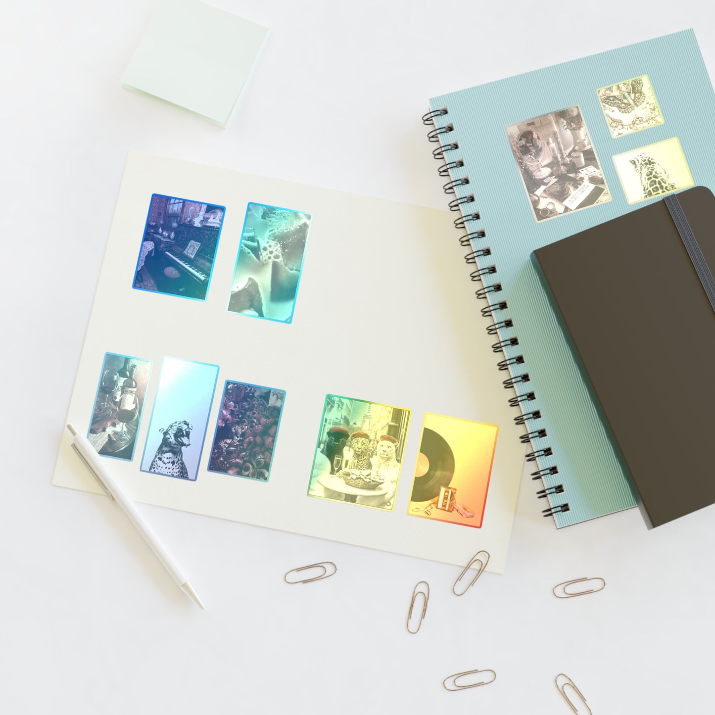 Stylish Sticker Sheets | vintage music decor, coffee, wild cats