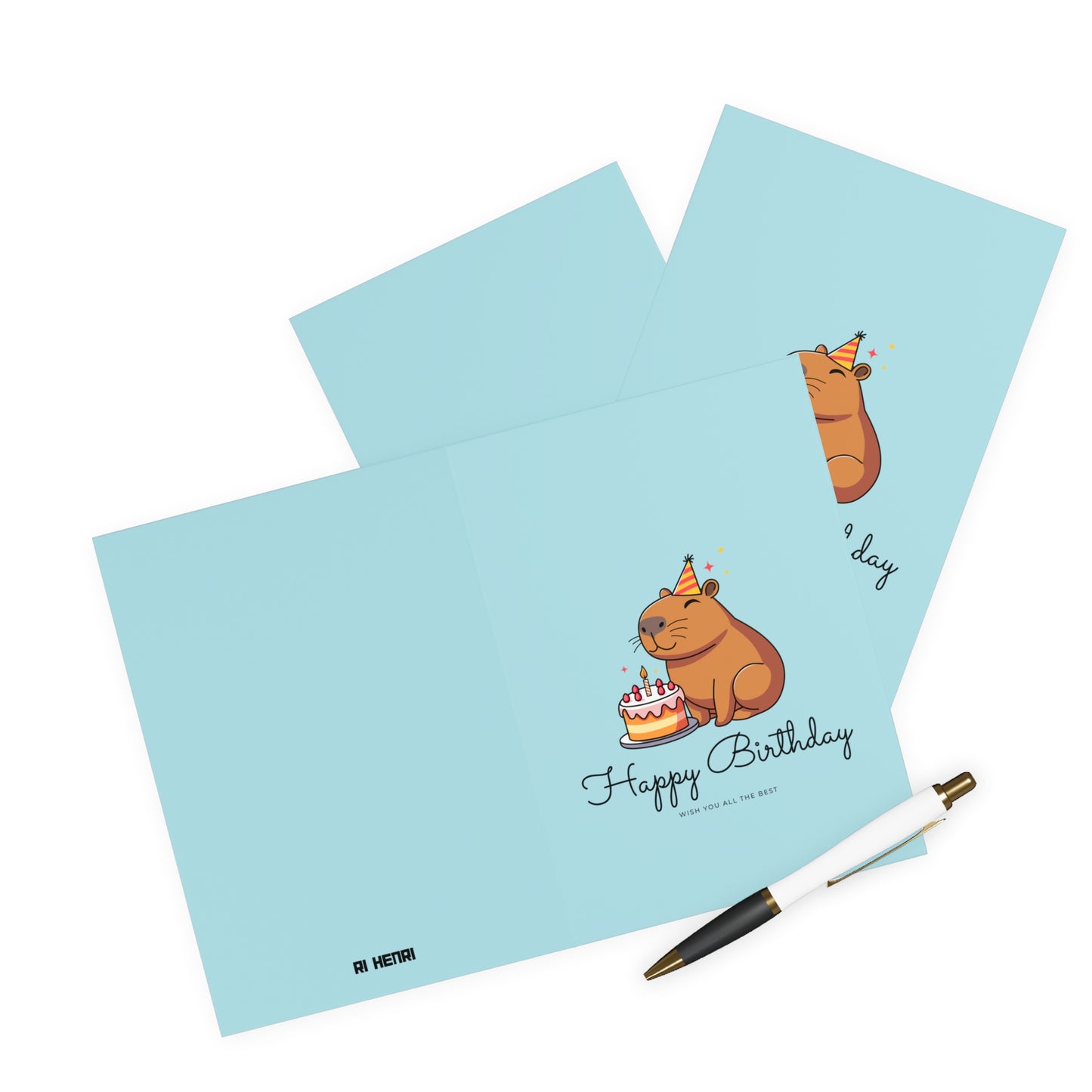'Happy Birthday - wish you all the best' beaver greeting cards | 5-Pack