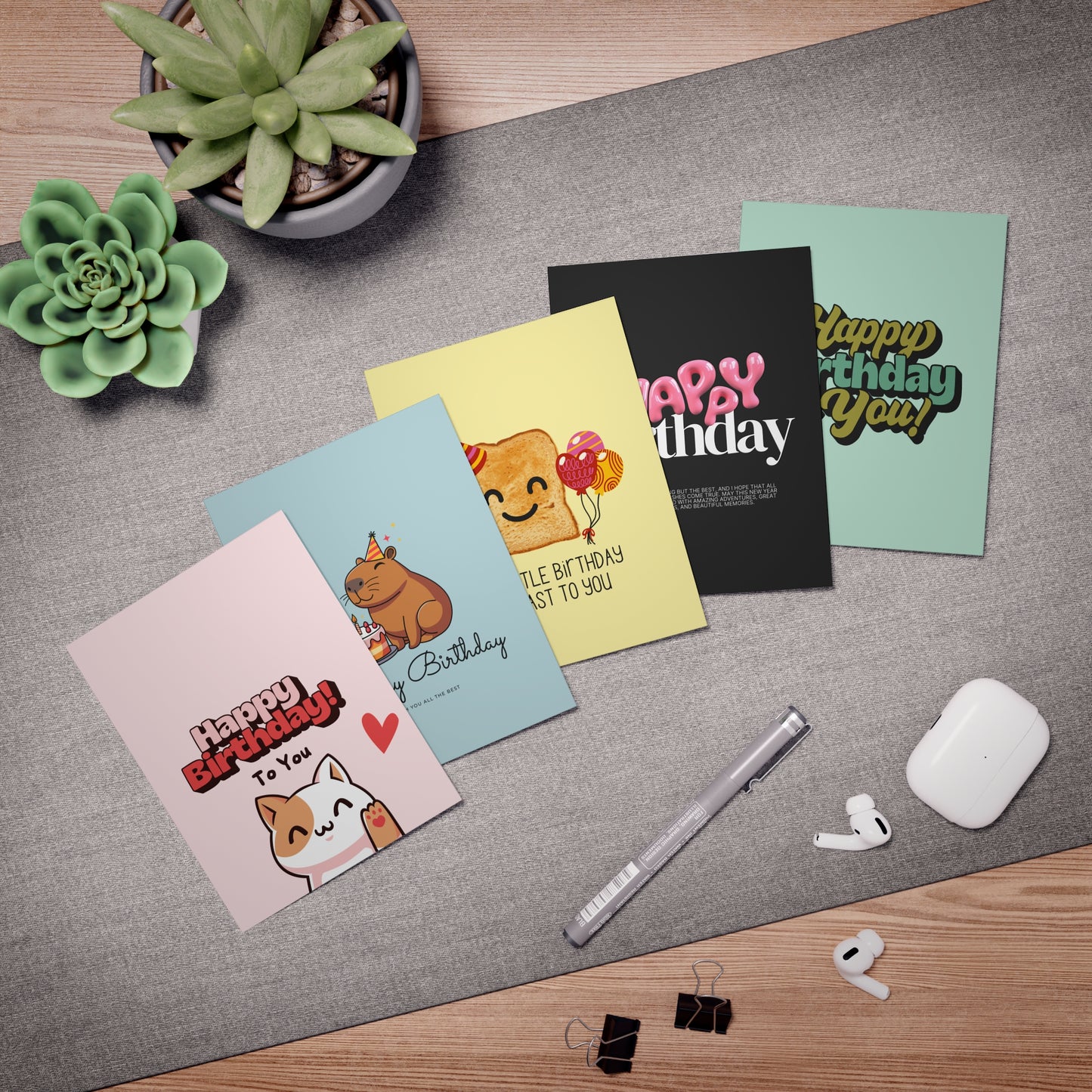 Graphic birthday greeting cards (multi-pack)  | 5-Pack