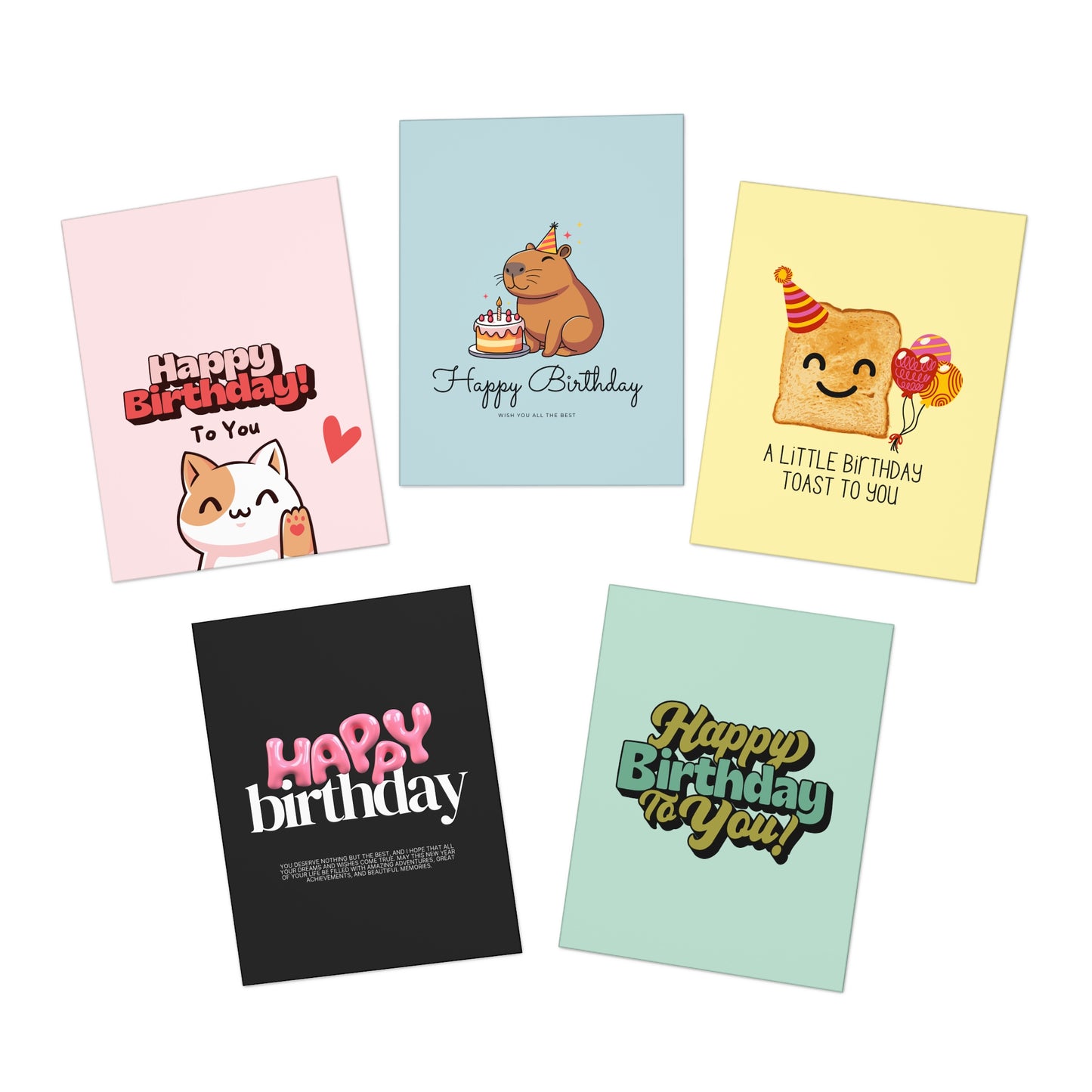 Graphic birthday greeting cards (multi-pack)  | 5-Pack