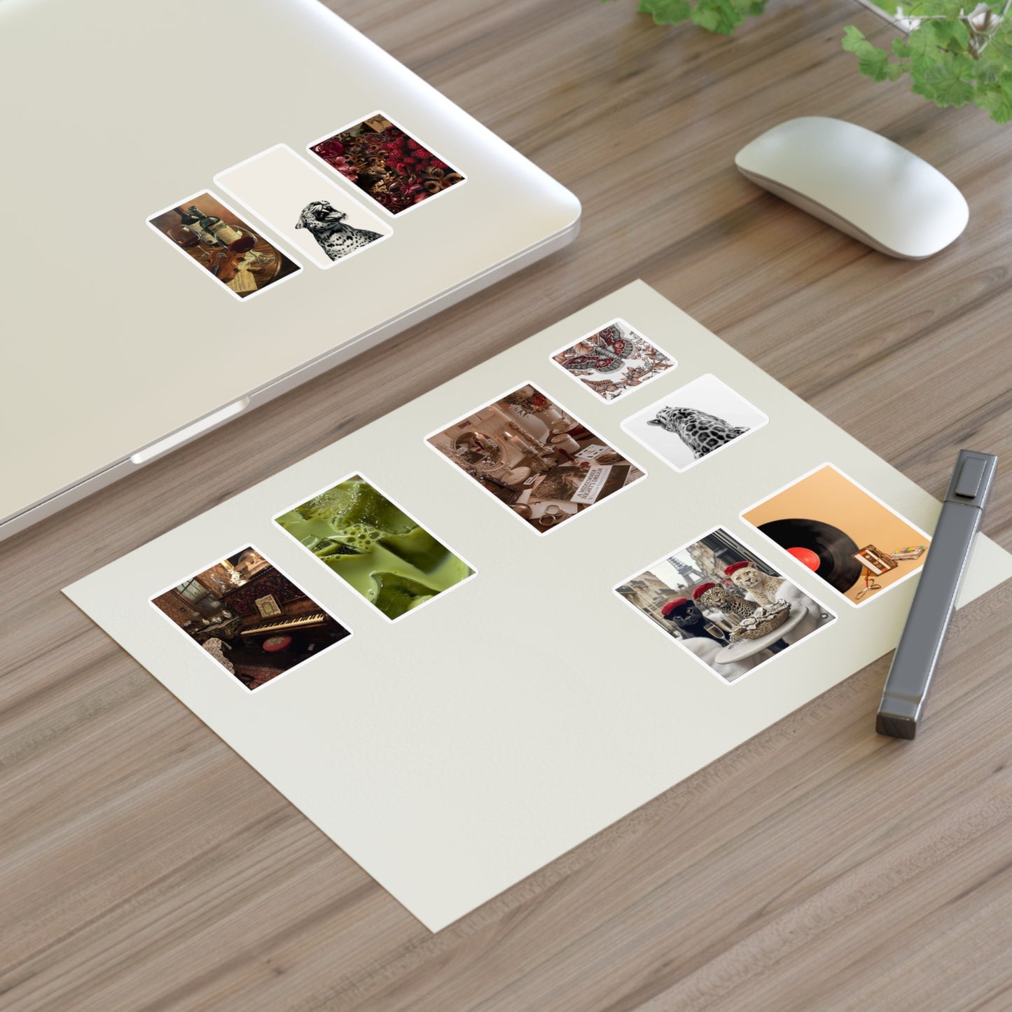 Stylish Sticker Sheets | vintage music decor, coffee, wild cats
