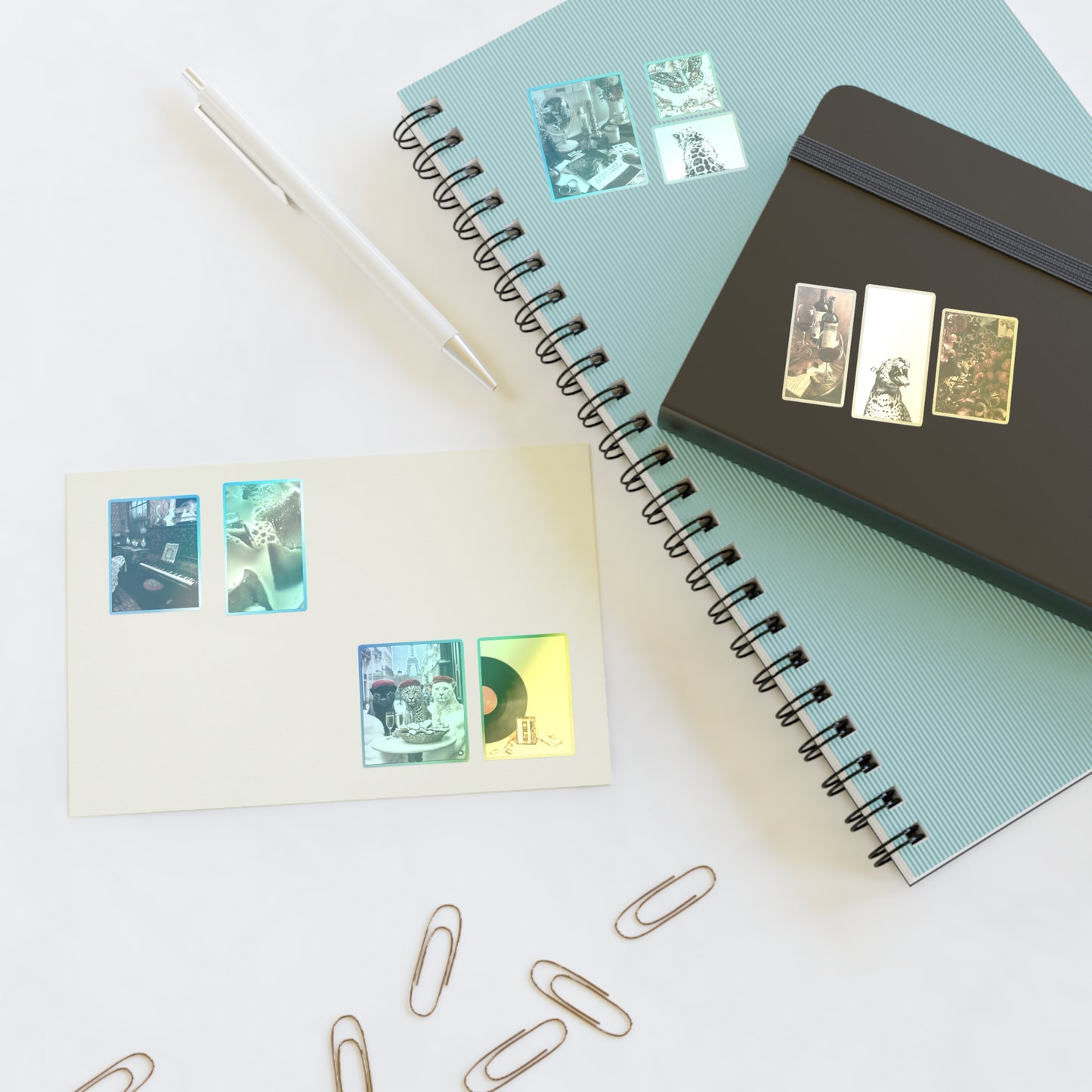 Stylish Sticker Sheets | vintage music decor, coffee, wild cats