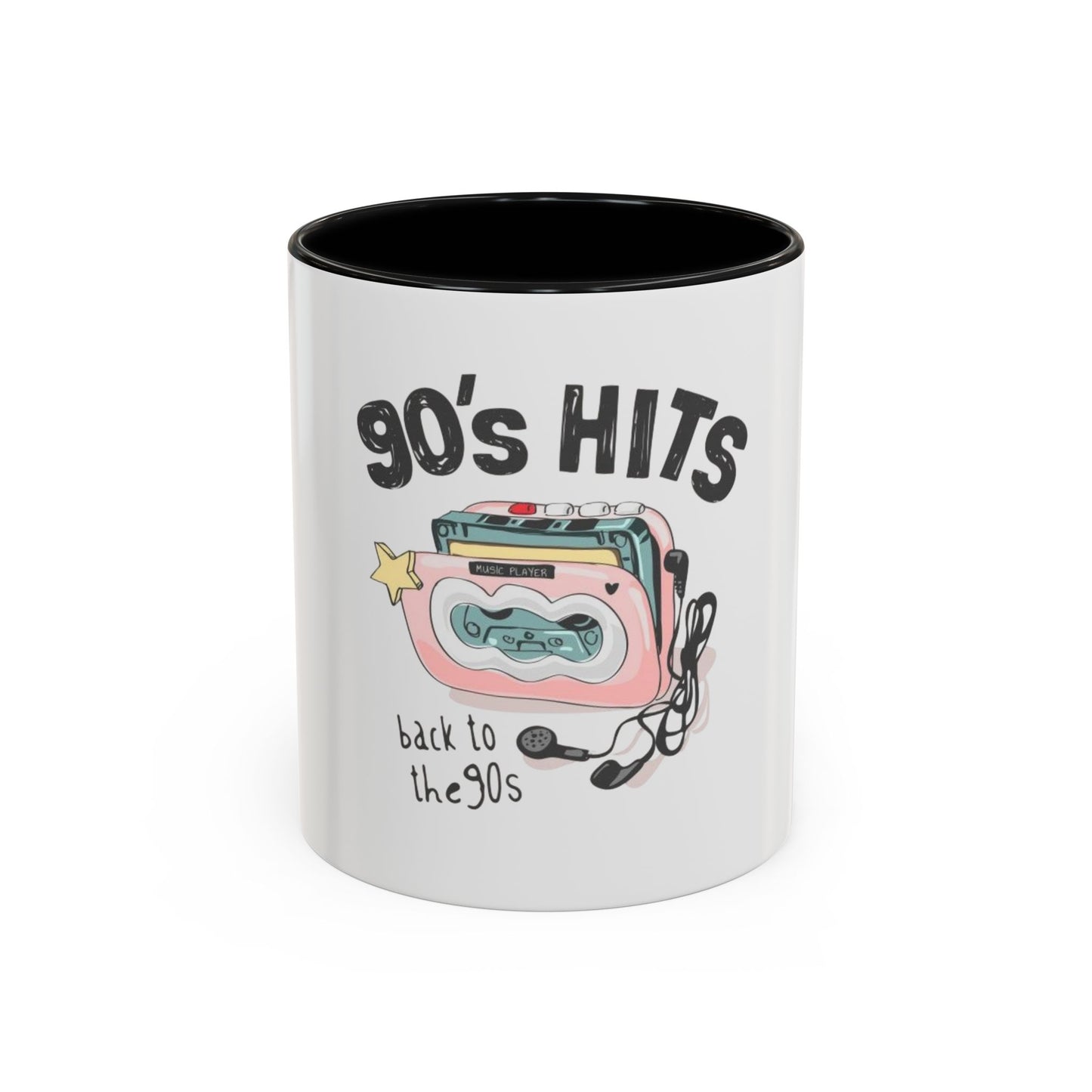 '90's Hits - back to the 90s' Accent Coffee Mug - Music slogan