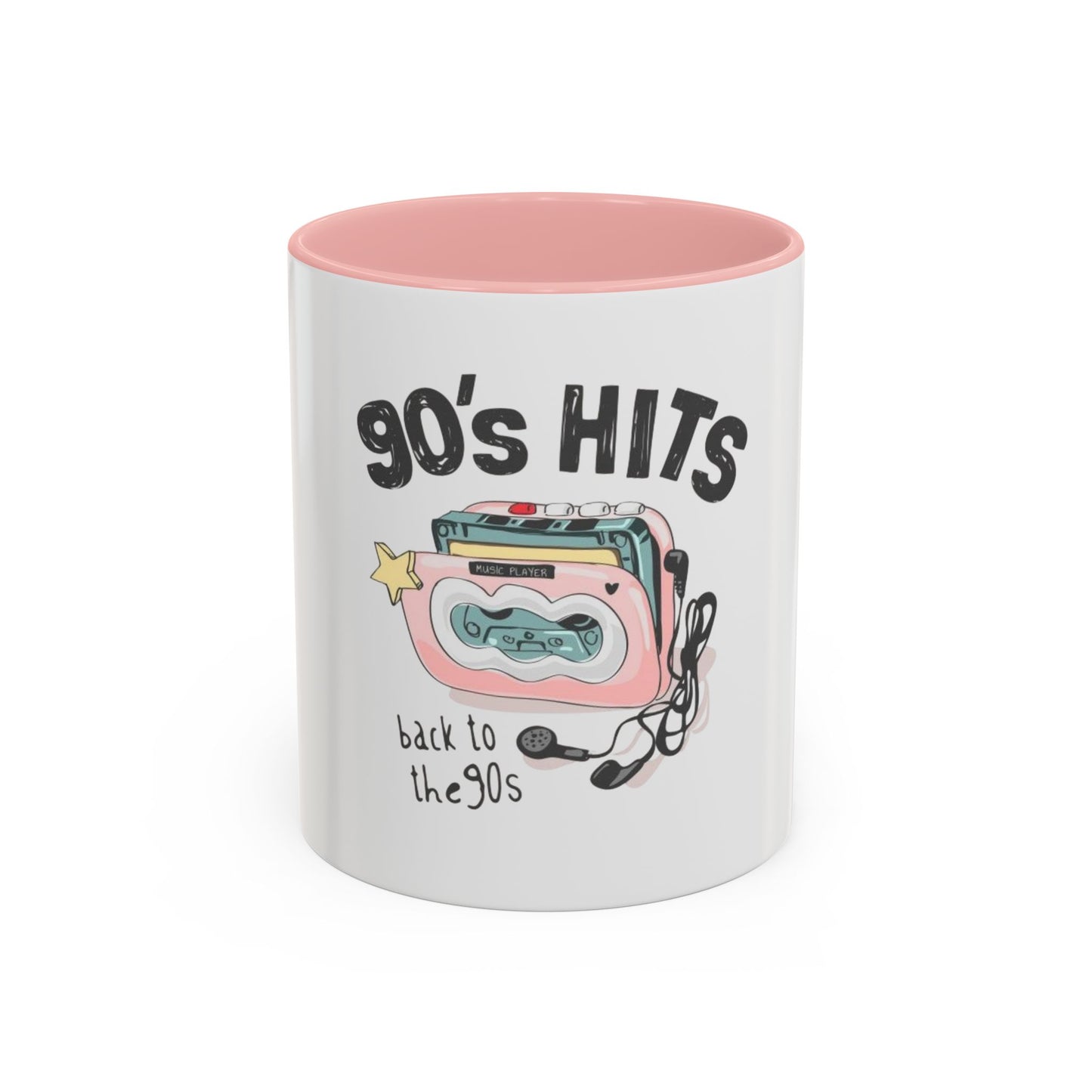 '90's Hits - back to the 90s' Accent Coffee Mug - Music slogan